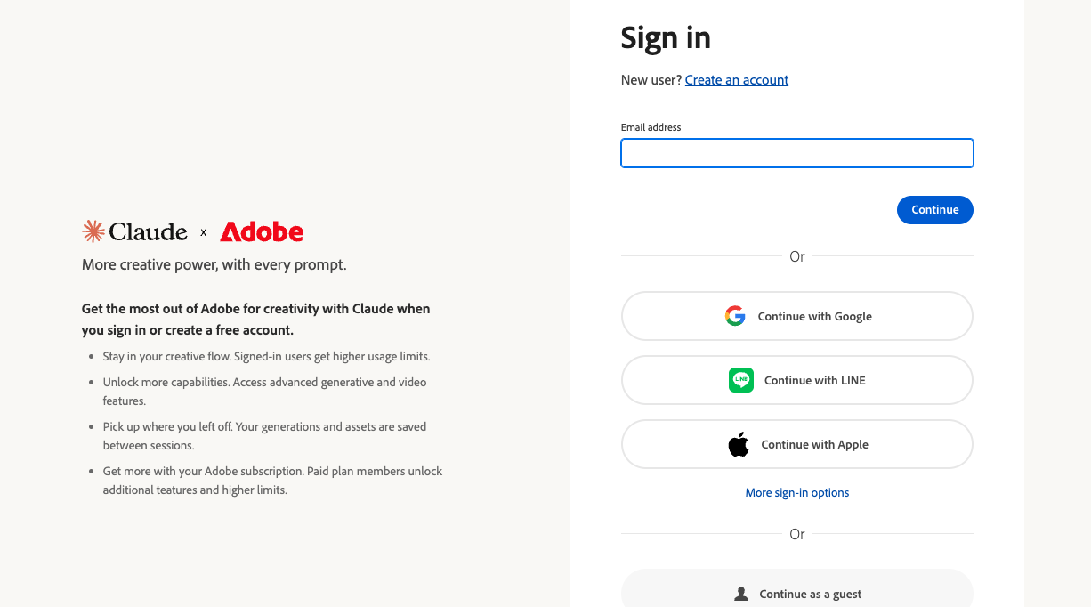 Adobe サインイン後の Allow access 画面
