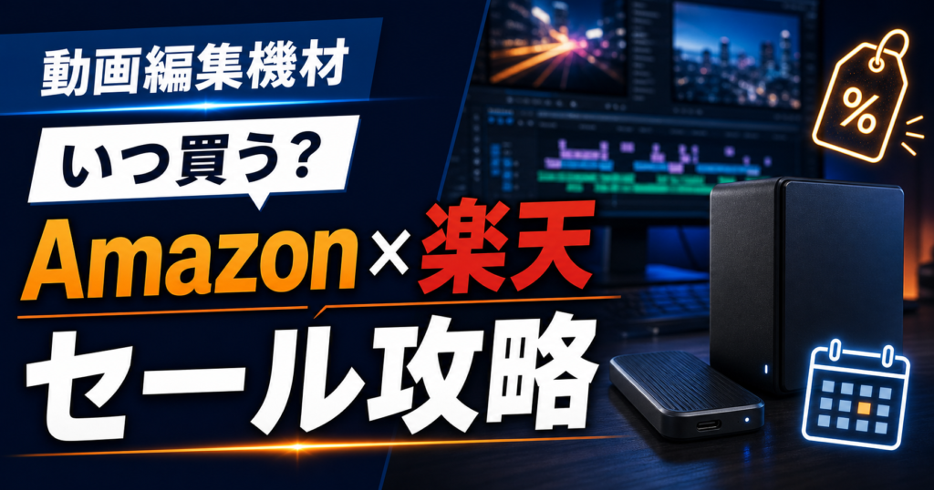 動画編集機材をAmazonと楽天市場のセールでお得に買うタイミング