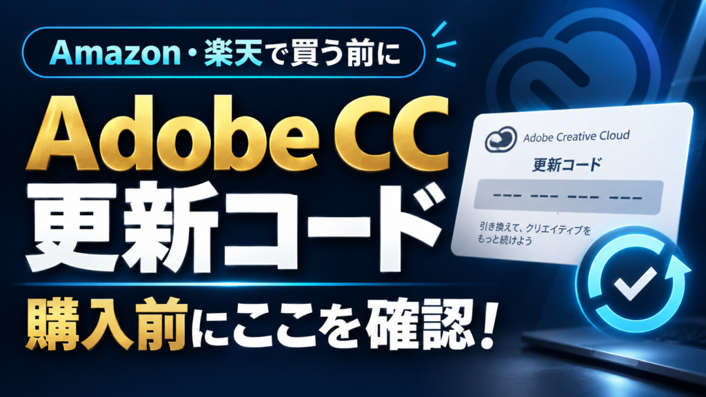 Adobe CC更新コードをAmazon・楽天で買う前に確認するポイント
