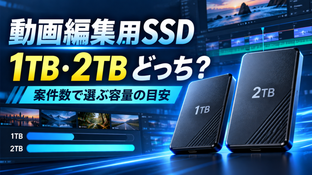 動画編集用SSDは1TB・2TBどっち？案件数で選ぶ容量の目安