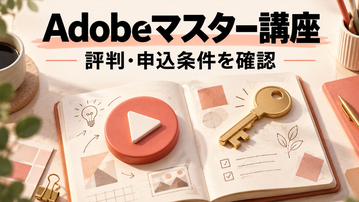 Adobeマスター講座の評判と申込条件を紹介する記事の表紙